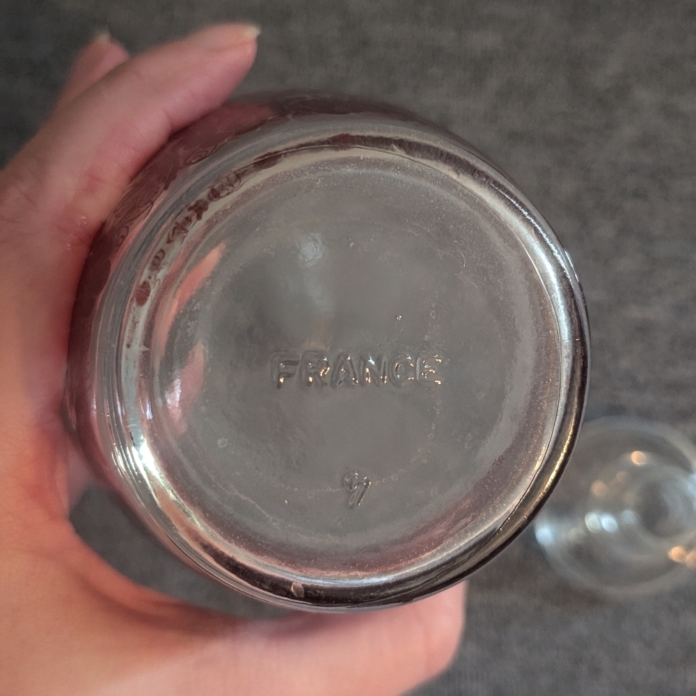 Sherry Cordial with Stopper and 4 Shot Glasses, Red/Pink and White Berry Pattern - Picture 2 of 4
